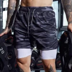 Men Sport Shorts Sportswear Double-deck Running Shorts - Image 2