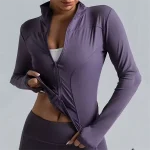 Fashion Zipper Sports Jacket Women's Long Sleeve Running Fitness - Image 3